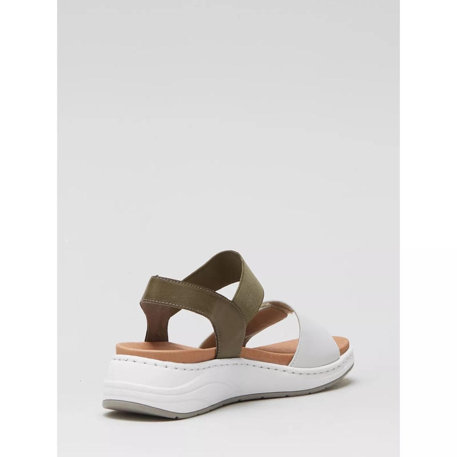 Fehér Rieker Alkalmi Szandál Elasztikus Pánttal