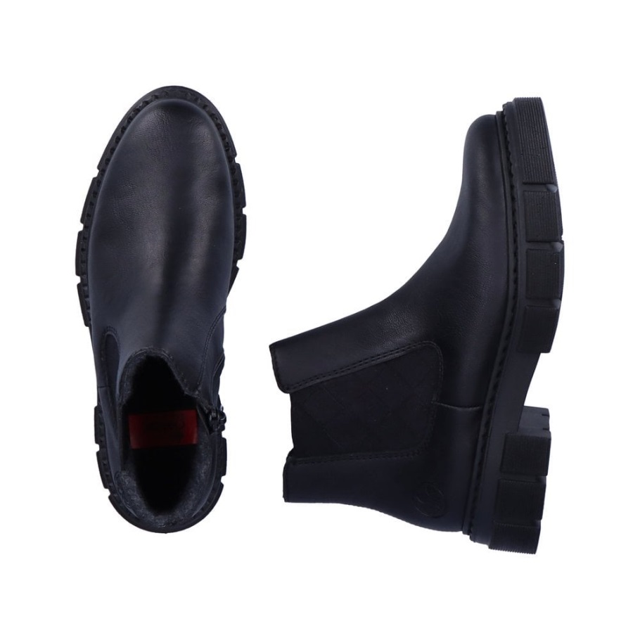 Fekete Rieker M3854 Női Csizma