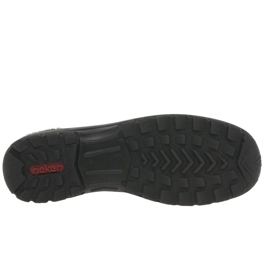 Fekete Rieker Ella Női Meleg Bélésű Bokacsizma