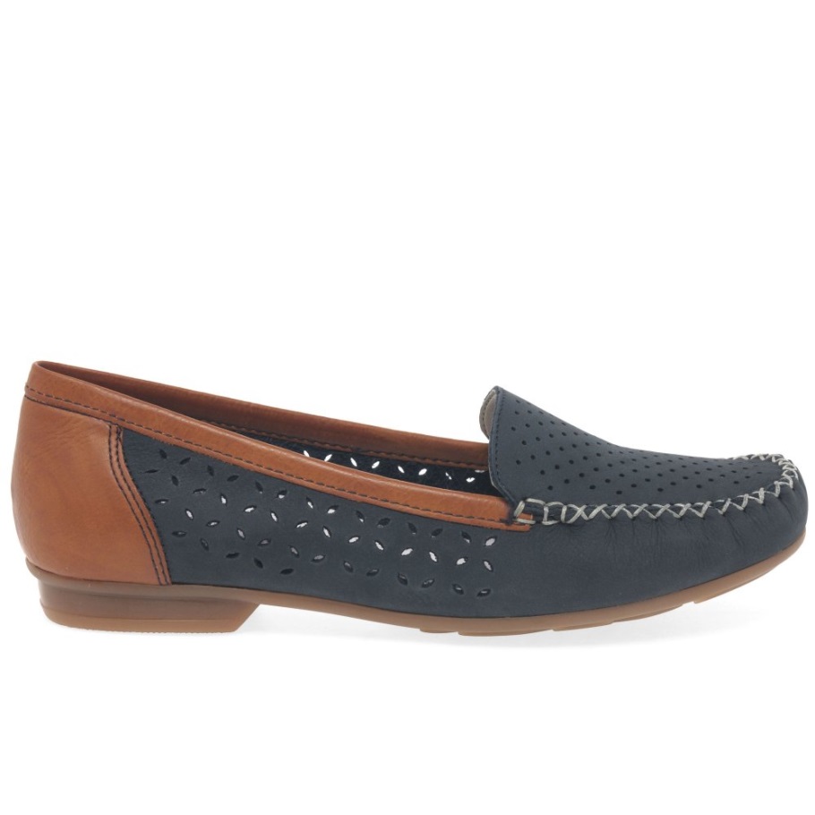 Rieker Peggy Női Lyukasztott Részlet Mokaszin Nubuk