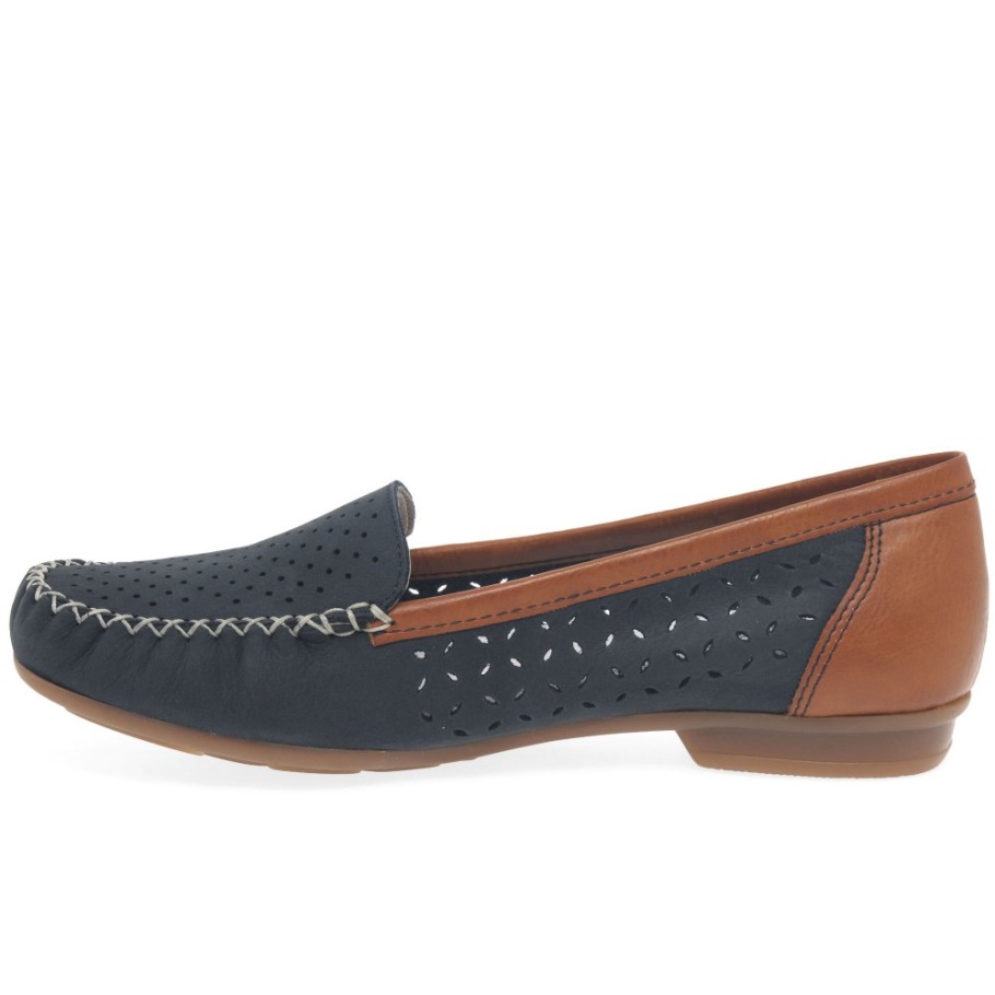 Rieker Peggy Női Lyukasztott Részlet Mokaszin Nubuk