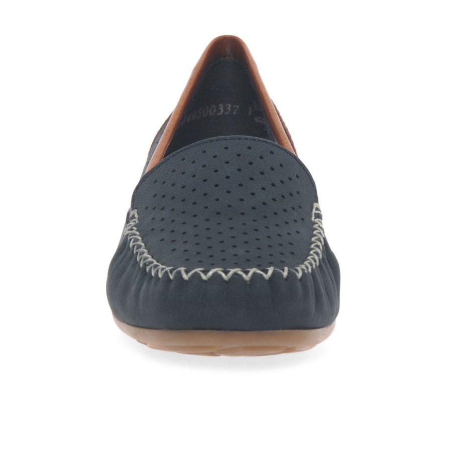 Rieker Peggy Női Lyukasztott Részlet Mokaszin Nubuk