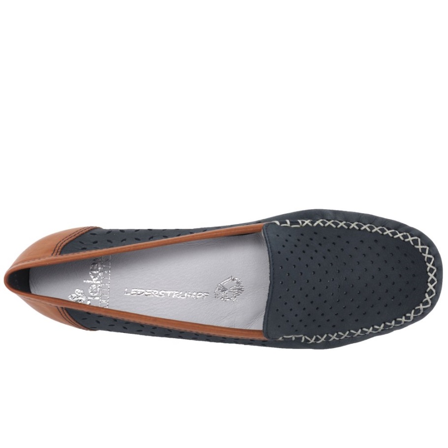 Rieker Peggy Női Lyukasztott Részlet Mokaszin Nubuk