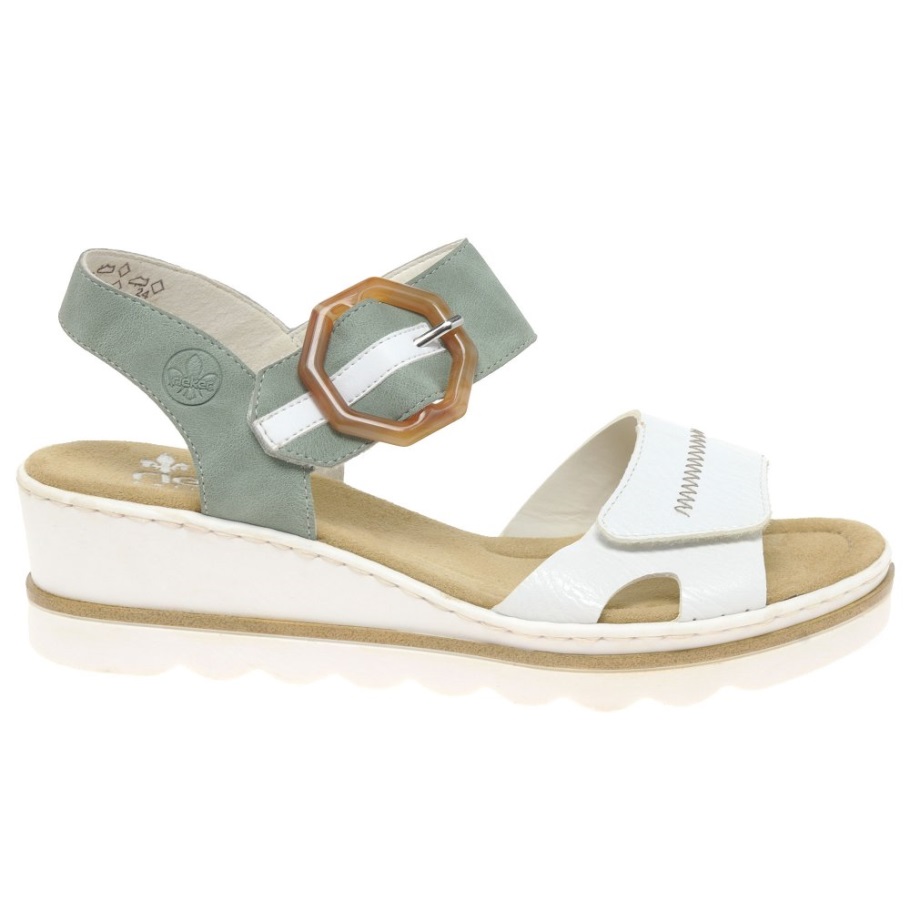 Fehér Rieker Jena Női éksarkú Szandál