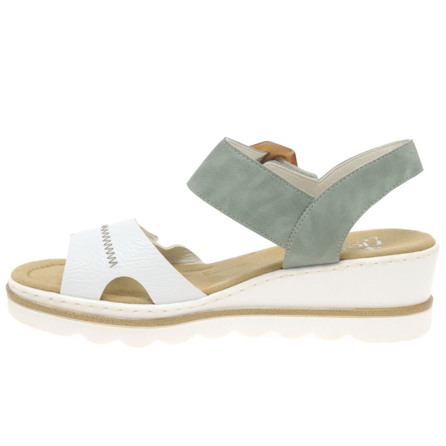 Fehér Rieker Jena Női éksarkú Szandál