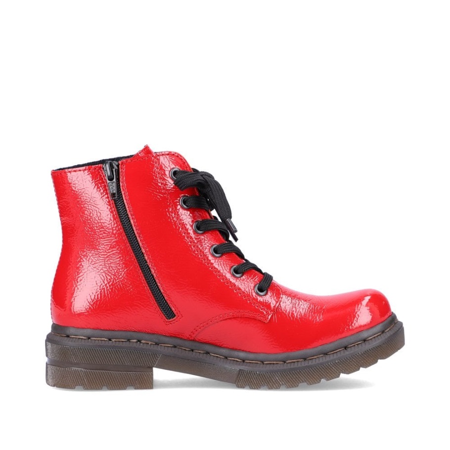 Piros Rieker 78240 Női Csizma