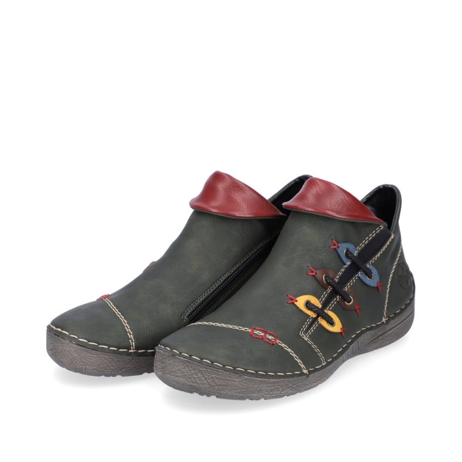 Rieker 72581-54 Női Zöld Bokacsizma Zöld