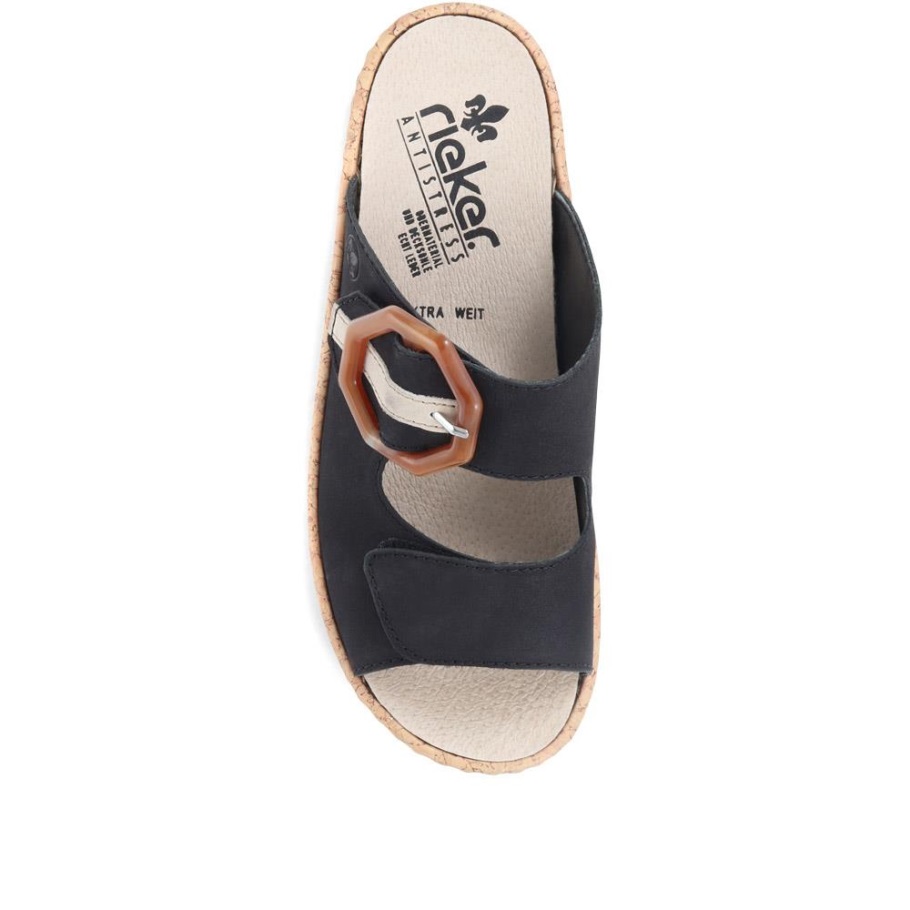 Rieker állítható öszvér Szandál Fekete