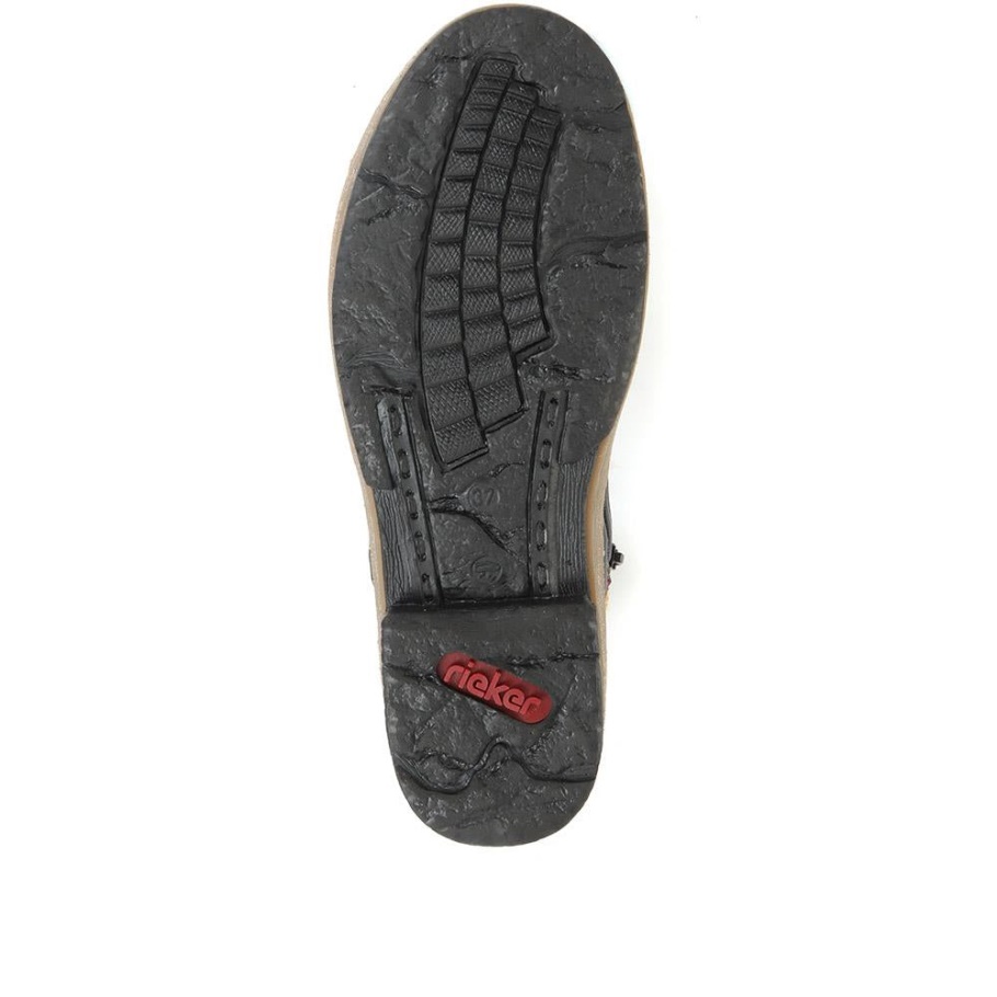 Rieker Magyarország Black Contrasting Ankle Boots