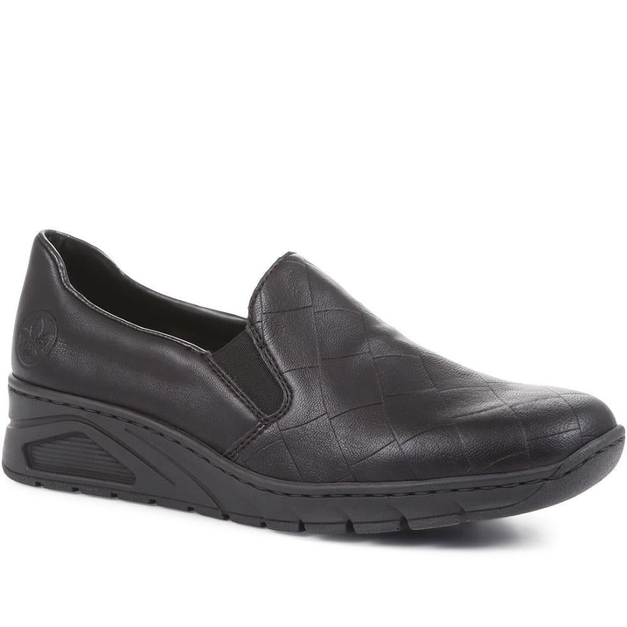 Rieker Magyarország Black Smart Slip-on Shoes