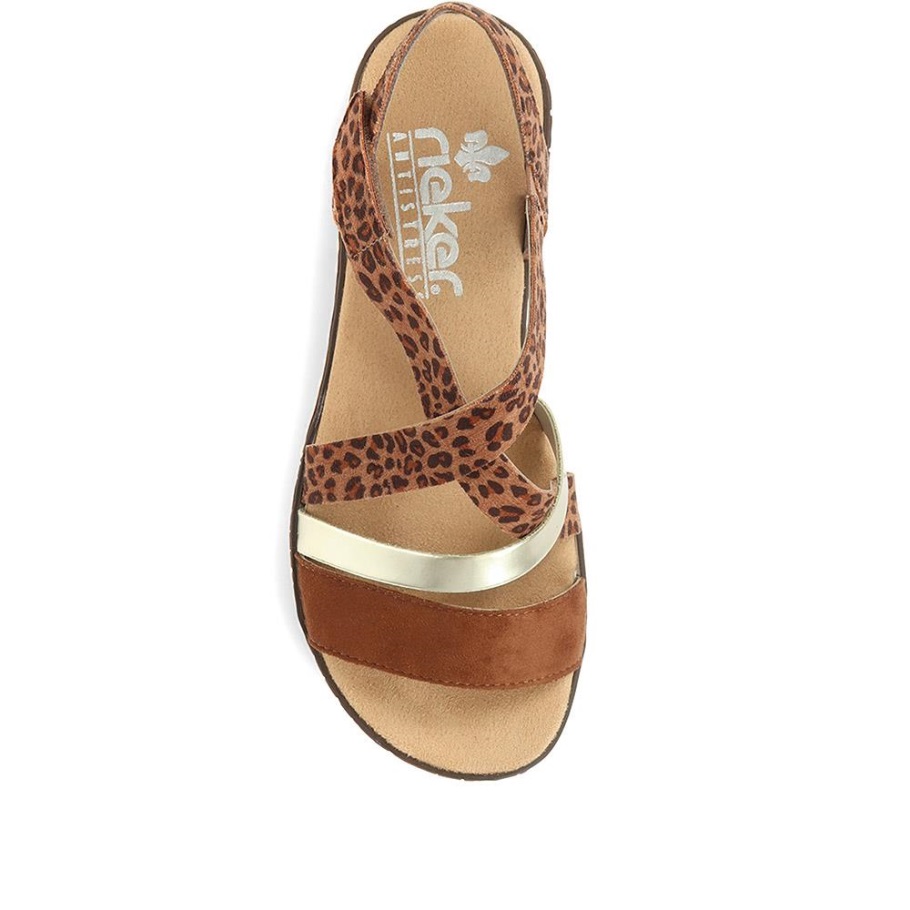 Rieker Lapos Slingback Szandál Tan Multi