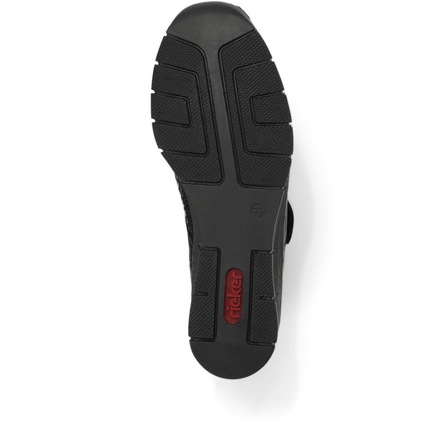 Rieker Magyarország Lightweight Leather Touch Fastening Shoe Black