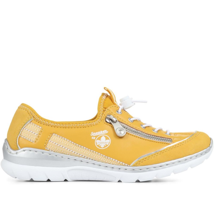 Rieker Széles Szabású Bebújós Tornacipő Sárga